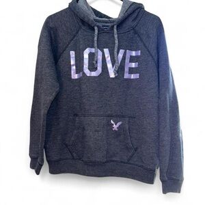 American Eagle Outfitters Gray Heather Pullover Hoodie